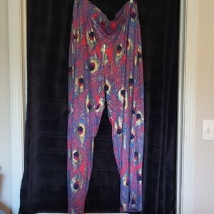 IMAN Multicolor Peacock Print Jumpsuit